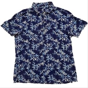 TOMMY Bahama Blue Leaf Design Polo Shirt
